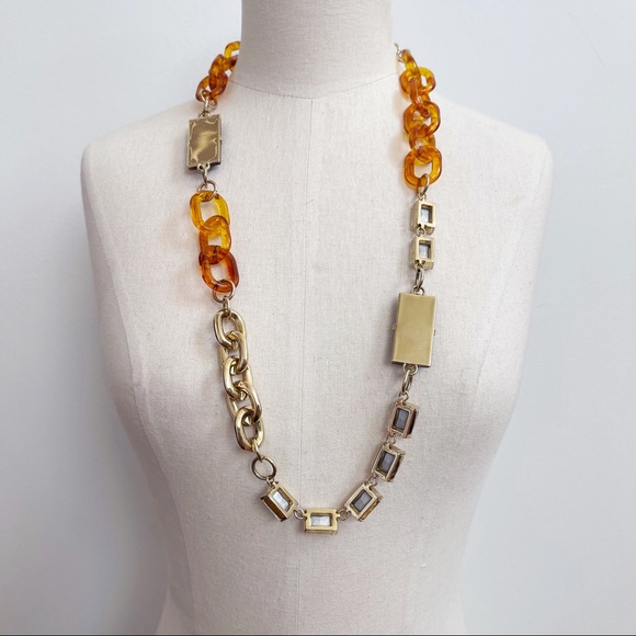 Ann Taylor Tigers Eye Tortoise Shell Long Necklace - Picture 8 of 10